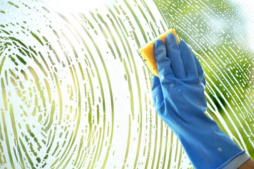 Cleaner preparing a Surrey property for move out cleaning