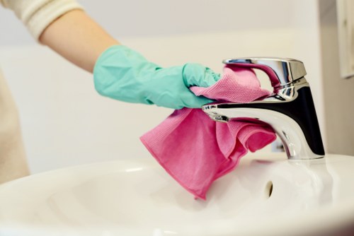 Carpet cleaning team using sustainable recycling practices in Surrey