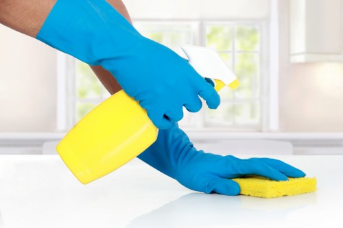 Local carpet cleaner working in a Surrey home with stairs
