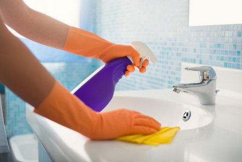 Professional regular cleaning in a Surrey residential street