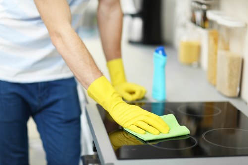 Detailed kitchen and bathroom cleaning in a Surrey move in service